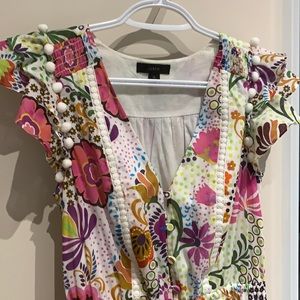 Jcrew pompom ratti floral midi dress